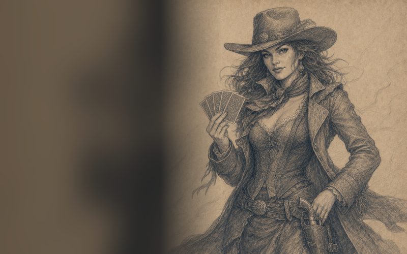 Lady Luck Laramie fanning a winning hand