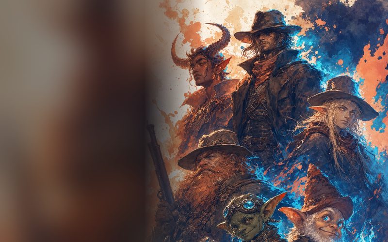 The physical Goblins and Gunslingers card set fanned on a table