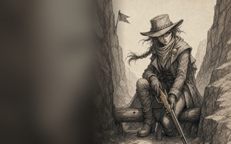 An ambusher waiting in a canyon bottleneck