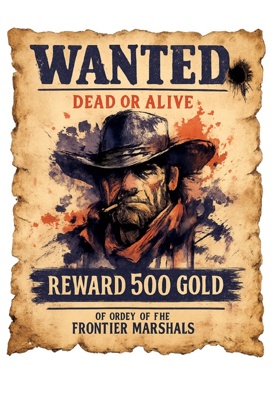 A frontier wanted poster
