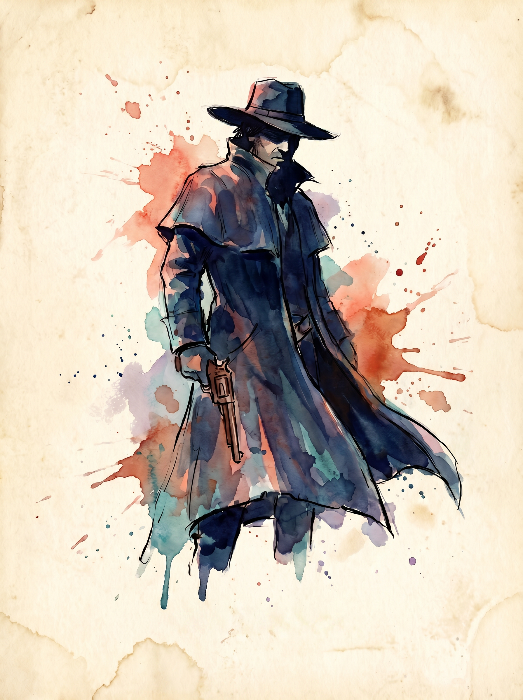 Finished Human gunslinger faction artwork